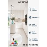 RİMAFOL Mat Beyaz Mobilya Masa Dolap Kaplama Folyosu 68 CM X 2 METRE