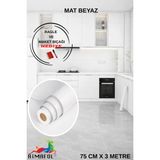 Rimafol Mat Beyaz Yapışkan Folyolar 75 x 3 cm Mobilya Dolap Tezgah Kaplama - 75 x 300 cm