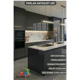 RİMAFOL Parlak Antrasit Gri Kendinden Yapışkanlı Dolap Kaplama Folyosu 61 CM x 3 METRE