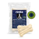 Rimba Naturel %100 Sığır Derisi Beyaz Press Köpek Ödül Kemiği 7cm 20gr (4'lü)