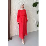 Rimel Moda Seyran Piliseli Elbise Mercan