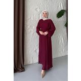 Rimel Moda Seyran Piliseli Elbise Mürdüm