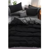 Rimo Home ÇİFT KİŞİLİK NEVRESİM TAKIMI DARK SERİSİ ÇİFT TARAFLI BLACK GREY