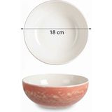 Rinart 6'lı Coupe Shape Rosa Kase 18 cm – Şık ve Modern Porselen Kase - 1,2 lt