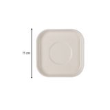 rinart 6'lı Verona Kare Çay Bardağı Tabağı 11,5x11,5 Cm Krem Porselen Şık Çay Sunum Tabağı