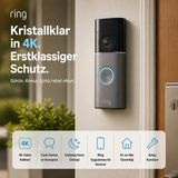 Ring Bataryalı Görüntülü Kapı Zili "kapıya Gitmeden Gelenle Konuşun" - Siyah - Beyaz