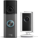 Ring Battery Video Doorbell Pro Video Kapı Zili Seti "kapıdaki Detayı 4K ve 10X Zoom ile Görün" - Siyah - Beyaz