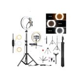 Ring Light Youtuber Tiktok Çekim Telefon Tutucu Makyaj Işığı 10 Inç +2.1 Mt Tripod+ Masa Ayaklı