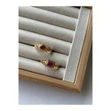 ringbox 2'li Fuşya Taşlı Vintage Yüzük Seti