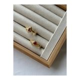 ringbox 2'li Turuncu Taşlı Vintage Yüzük Seti