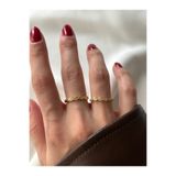 ringbox Gold Mini Taşlı İnce Çıtır 2'li Yüzük