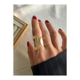 ringbox Gold Renk Vintage Desenli Sarmal Yüzük