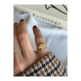 ringbox Gold Taşlı Kanatlı Serçe Parmak Yüzüğü
