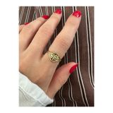 ringbox Gold Taşlı Vintage Çiçek Yüzük