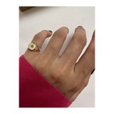 ringbox Gold Turkuaz Taşlı Yuvarlak Kutup Yıldızı Serçe Parmak Yüzüğü