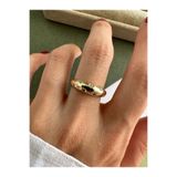 ringbox Gold Yıldız Motifli İnce Bombeli Yüzük