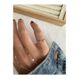 ringbox Gold Yıldızlı Serçe Parmak Yüzüğü