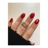 ringbox Gold Zirkon Taşlı Dört Sıra Beşgen Kesim Ayarlanabilir Yüzük