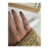 ringbox Gümüş Renkli Yılan Serçe Parmak Yüzüğü