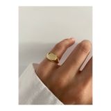 ringbox Kadın Gold Oval Serçe Parmak Şövalye Yüzük