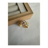 ringbox Motifli Vintage Fuşya Taşlı Yüzük