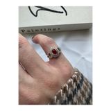 ringbox Oval Fuşya Taşlı Serçe Parmak Yüzüğü
