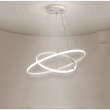 Rings Modern Tasarım Beyaz Renk - Yatak Odası - Salon - Çocuk Odası - Mutfak Beyaz LED 2 Li Avize - Metal