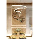 Rings Modern Tasarım Eskitme Renk - Yatak Odası - Salon - Çocuk Odası - Mutfak Beyaz LED 3 Lü Avize - Metal