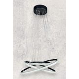 Rings Modern Tasarım Siyah Renk - Yatak Odası - Salon - Çocuk Odası - Mutfak Beyaz LED 3 Lü Avize - Metal