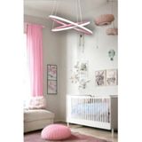 Rings Modern Tasarım - Yatak Odası - Salon - Çocuk Odası - Mutfak Beyaz Led 2 Li Avize (Pembe)