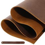 RingSun 30 cm x 60 cm El Sanatları için Hakiki Deri Çarşaf Sırçalı Deri Alet Deri (2 mm) Kalın Sığır Derisi Parçalar Kare, Koyu Kahverengi