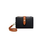 rinkadoll Minimalist Fermuarlı Cüzdan Siyah Taba Detaylı Cüzdan