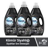 Rinso Sıvı Çamaşır Deterjanı Komple Bakım Serisi Kömür Siyahlığı Siyahlar İçin 3 lt x 3 Adet