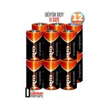 Rio 12Li Büyük Boy Pil R20 D-Size Pil D Boy Pil Oyuncak Pili Çinko Karbon Pil Zn-C 1.5 V