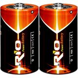 Rio 2li Büyük Boy Pil R20 D-Size Pil D Boy Pil Oyuncak Pili Çinko Karbon Pil Zn-C 1.5 V - 2'li