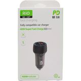 Rio 3.0 48W Araç Şarjmatik Usb-A Ve Type-C Çıkışlı Çakmaklık Girişli Araç Şarj Adaptörü