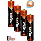 Rio 4lü Aaa R03 Ince Kalem Pil Kumanda Pili Çinko Karbon Pil Zn-C 1.5V - 4'lü