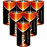 Rio 6lı Büyük Boy Pil R20 D-Size Pil D Boy Pil Oyuncak Pili Çinko Karbon Pil Zn-C 1.5 V - 6'lı