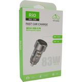 Rio Araç Şarjmatik Hem Usb-A 18W Hemde Type-C 65W Çıkışlı Araç Çakmaklık Girişli Hızlı Şarj