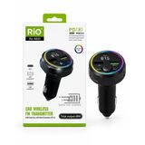 Rio Tech Araç Fm Vericisi Bluetooth 5.0 Type-C Qc3.0 Hızlı Şarj 48W Çift Usb
