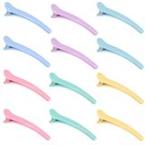 Rioa Saç Tokası - 12'li Paket Çok Renkli Plastik Ördek Diş Klipsi Kadın Şekillendirme ve Bölümleme için. Kalın ve İnce Saçlar için Kaymaz. Mükemmel Anneler Günü veya Doğum Günü Hediyesi - Profesyonel Salon Kalitesi