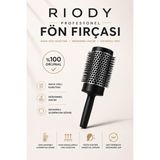 Riody Profesyonel Fön Fırçası Isıya Dayanıklı Alüminyum Gövde Hızlı Kurutma Hacim Veren Saç Fırçası - Siyah