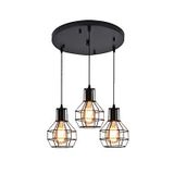 RİOLGHT RETRU ÜÇLÜ KAFES NETAL KAFES AVİZE ÇAP: 30CM RIO000655
