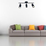 RİOLİGHT LED SPOT,LED AVİZE SİYAH GÖVDE 3XGU10 DUYLU 5W 2700K 360 DERECE HAREKETLİ BAŞLIK SPOT