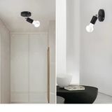 Riolight Modern Krom Mafsal Hareketli Başlık 1Xe27 Duylu Siyah Metal Spot Duvar Aplik