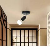 Riolight Modern Krom Mafsal Hareketli Başlık 1Xe27 Duylu Siyah Metal Spot Tavan Armatür Avize