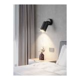 Riolight Modern Mafsallı Hareketli Başlık Siyah Yatak Başı Spot Led Aplik (Ampul Dahil)