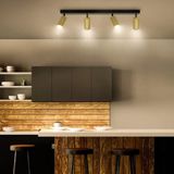 Riolight Modern Mafsallı Hareketli Mat Altın Mat Gold Kaplama Başlık LED Spot Avize(Ampul Dahildir) - 4 - Siyah - Eskitme
