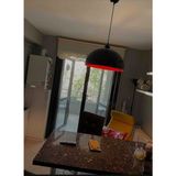 Riolight Modern Parlak Siyah Içi Kırmızı Cafe,mutfak,genç Odası Tekli Metal Sarkıt Avize ÇAP:40CM - 1
