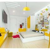 Riolight Modern Sarı 1 Bebek,Çocuk,Genç Odası İçin Tekli Metal Sarkıt Avize Çap:30cm